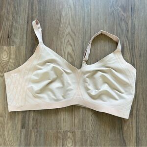 Honeylove Silhouette Bra Beige Velvet Trim Bra Wireless 1X Back Closure NO PADS